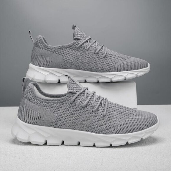 ⚡Mens Grey/White Running Fashion Tennis Walking Lightweight Athletic Sneakers - Picture 2 of 7